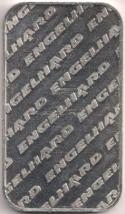 1 ounce (oz) Engelhard Siver Bar, Eagle/Flag Logo, Reverse