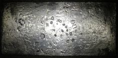 100 ounce (oz) Engelhard Silver Bar, 6-Digit, Middle Bull Logo, Reverse