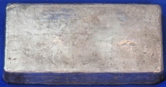 10 ounce (oz) Engelhard Silver Bar, 6-Digit, Bull Logo, Poured, Variety C, Reverse