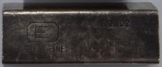 10 ounce (oz) Engelhard Silver Bar, 'E' logo with 8 sides, Obverse