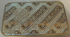 10 ounce (oz) Engelhard Silver Bar, P-Series, Wide, Stamped, Reverse