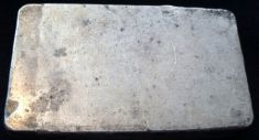 10 ounce (oz) Engelhard Silver Bar, 'T.OZ', Poured, Large Logo, Reverse