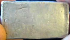 5 ounce (oz) Engelhard Silver Bar, 5-Digit, Logo on Top, Poured, Reverse