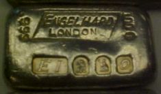 100 gram (g) Engelhard Silver Bar, London Hallmark, Obverse