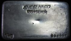 1 Kilogram (kg) Engelhard Silver Bar, Slanted Logo, Obverse