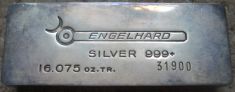 500 gram (g) Engelhard Silver Bar, Bull Logo, Obverse