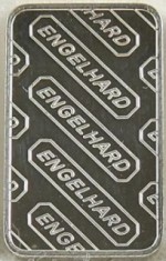 5 gram (g) Engelhard Silver Bar, EMC Logo, Reverse