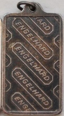 5 gram (g) Engelhard Silver Bar, Wide 'E' Logo, Reverse