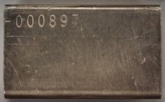 7 ounce (oz) Engelhard Silver Bar, Just 'E' logo, Reverse