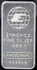 Half ounce (oz) Engelhard Silver Bar, Wide E Logo, Obverse