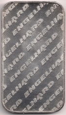 1 ounce (oz) Engelhard Siver Bar, Eagle/Flag Logo, Space in Fineness, Reverse