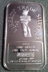 1 ounce (oz) Engelhard MTB Siver Bar, Obverse