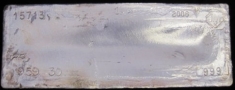 1000-Ounce (oz) Johnson Matthey Silver Bar, Standard, Obverse