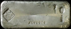 100-Ounce (oz) Johnson Matthey Silver Bar, Poured, Obverse