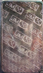 100-Ounce (oz) Johnson Matthey Silver Bar, Variety B, Reverse