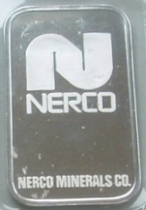 10-Gram (g) Johnson Matthey Silver Bar, NERCO, Reverse