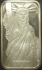 1-Ounce (oz) Johnson Matthey Silver Bar, MTB, Obverse