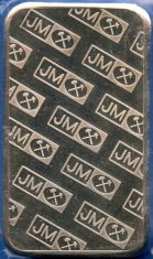 5-Ounce (oz) Johnson Matthey Silver Bar, Variety B, Reverse
