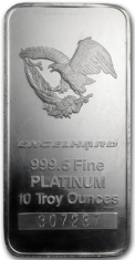 10 ounce (oz) Engelhard Platinum Bar, Eagle, Obverse