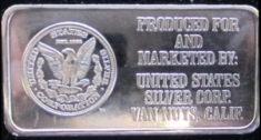 1 ounce (oz) Engelhard Platinum Bar, USSC, Reverse