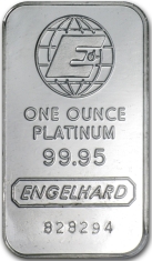 1 ounce (oz) Engelhard Platinum Bar, Large 'E' Logo, Obverse