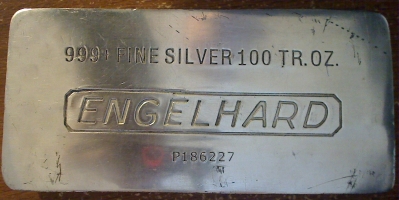 Fake Engelhard 100 Ounce Silver Bar, Made of Lead